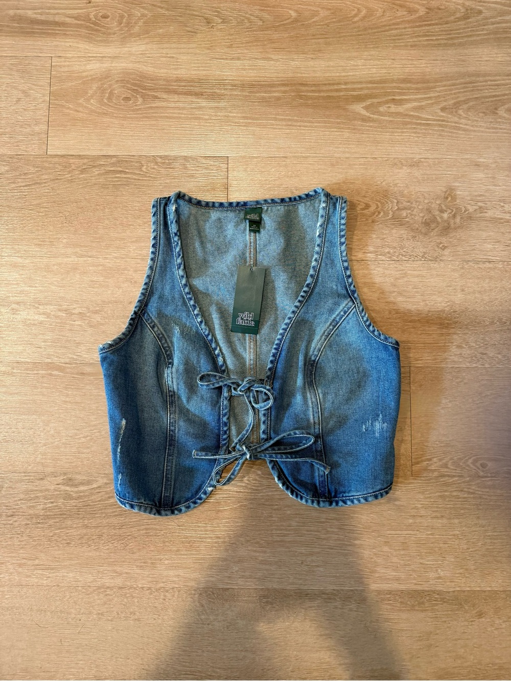 Target Denim Tie-Front Vest - Blue